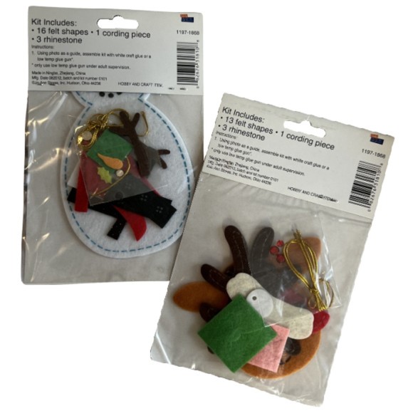 2 Felt Ornament Craft Kits - Picture 2 of 2